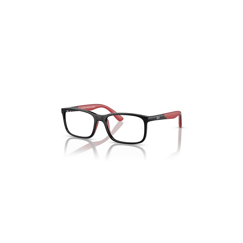 Ray-Ban Rb1621 Optics Kids Bio-based  Schwarz Auf Rot Fassung Klar Glas Polarisiert 47-15 von Ray-Ban