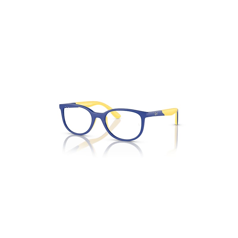 Ray-Ban Rb1622 Optics Kids Bio-based  Blau Auf Gelb Fassung Klar Glas Polarisiert 46-17 von Ray-Ban