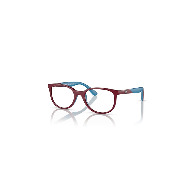 Ray-Ban Rb1622 Optics Kids Bio-based  Bordeaux Auf Blau Fassung Klar Glas Polarisiert 46-17 von Ray-Ban