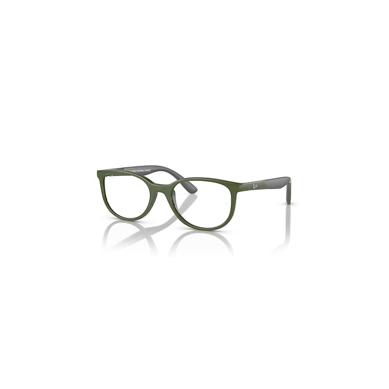 Ray-Ban Rb1622 Optics Kids Bio-based  Grün Auf Grau Fassung Klar Glas Polarisiert 46-17 von Ray-Ban