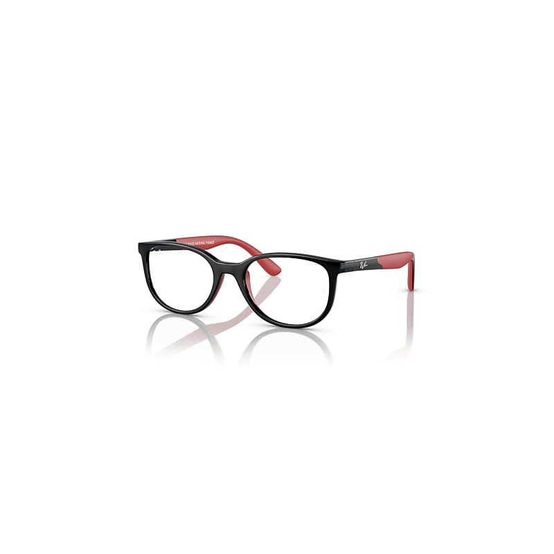 Ray-Ban Rb1622 Optics Kids Bio-based  Schwarz Auf Rot Fassung Klar Glas Polarisiert 46-17 von Ray-Ban