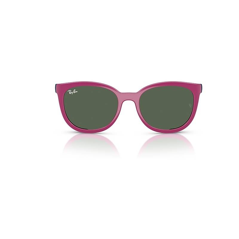 Ray-Ban Rb1631 Clip-on Kids Bio-based  Fuchsia/rubber Blue Fassung Grün Glas 45-16 von Ray-Ban