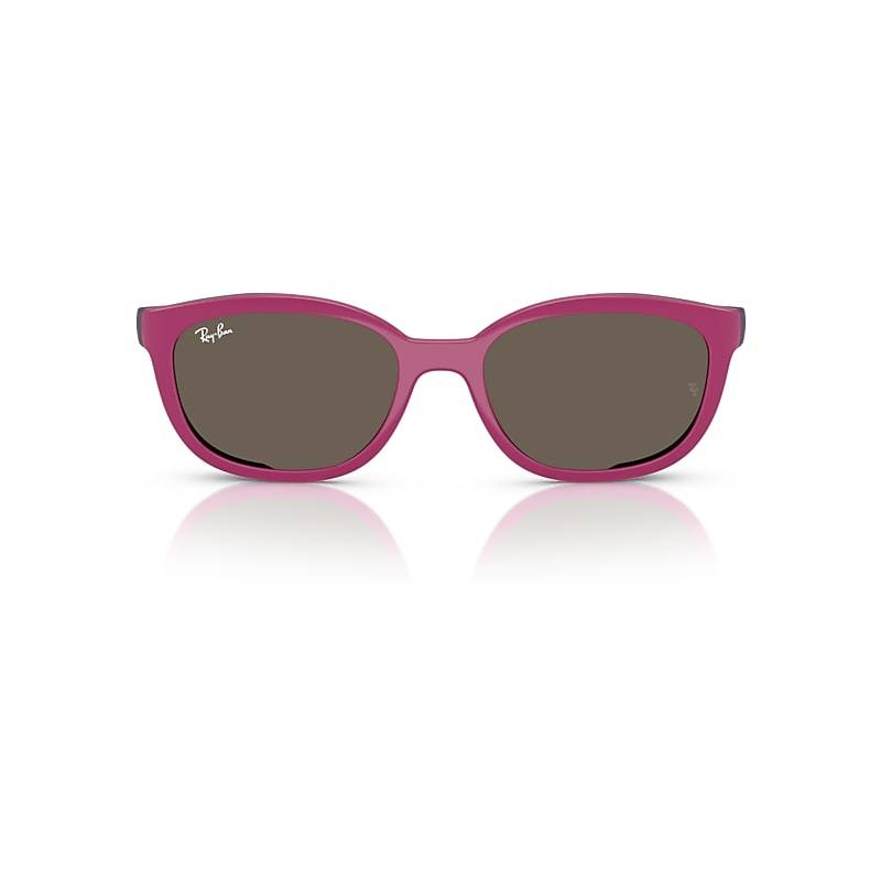Ray-Ban Rb1632 Clip-on Kids Bio-based  Fuchsiarot Auf Gummi Violett Fassung Braun Glas 48-16 von Ray-Ban