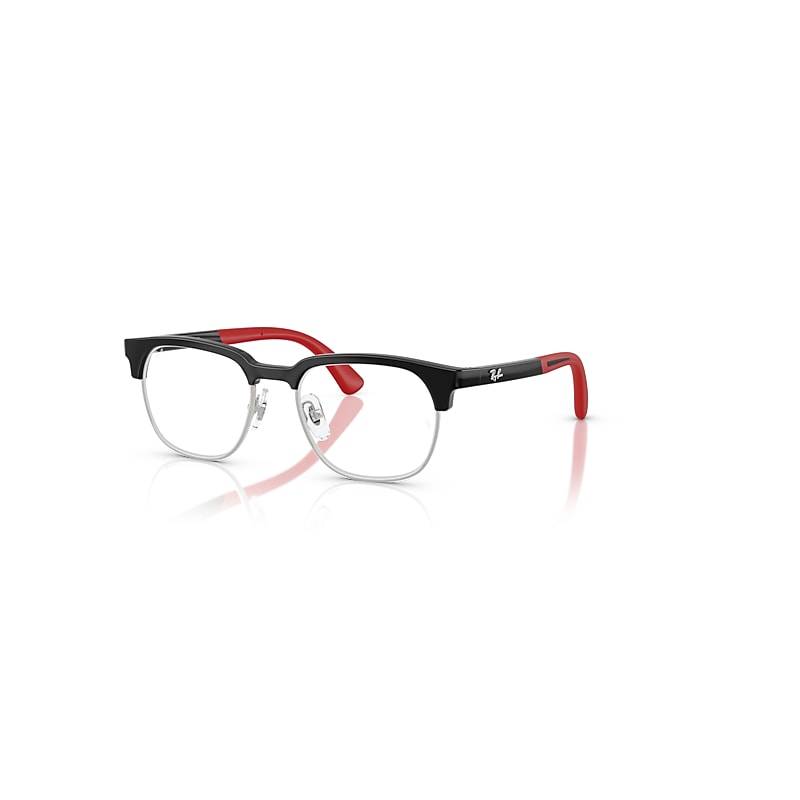 Ray-Ban Rb1641 Optics Kids Bio-based  Schwarz Auf Gummi Rot Fassung Klar Glas Polarisiert 46-17 von Ray-Ban
