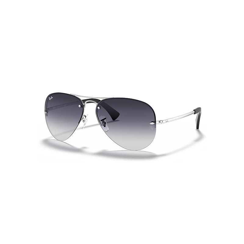 Ray-Ban Rb3449 Sonnenbrillen Silber Fassung Grau Glas 59-14 von Ray-Ban