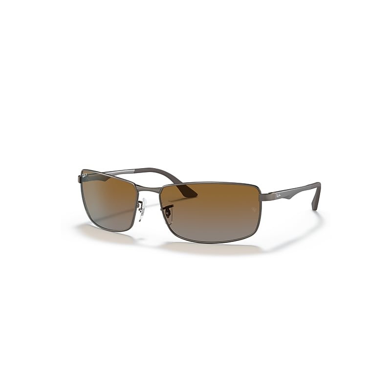 Ray-Ban Rb3498 Sonnenbrillen Gunmetal Fassung Braun Glas Polarisiert 61-17 von Ray-Ban