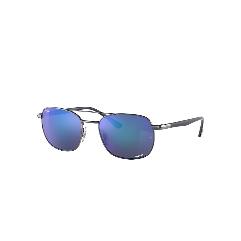 Ray-Ban Rb3670ch Chromance Sonnenbrillen Sand Blau Fassung Grau Glas Polarisiert 54-19 von Ray-Ban