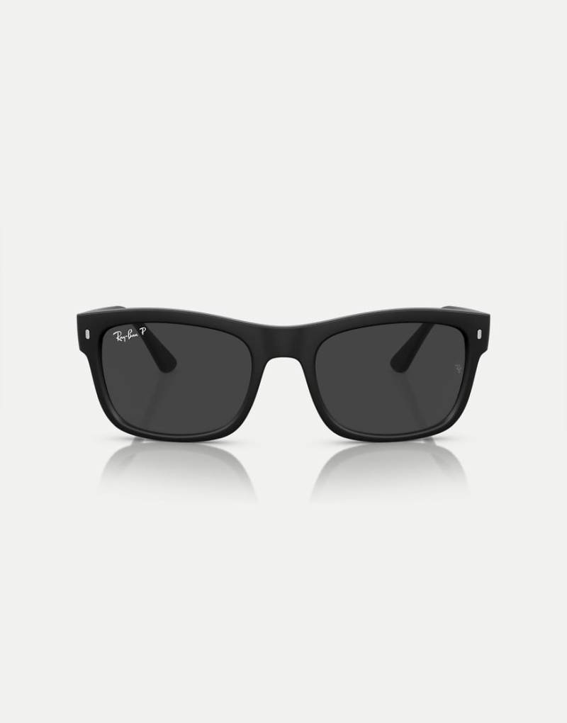 Ray-Ban - Rb4428 - Eckige, polarisierte Sonnenbrille in Schwarz mit schwarzen Gläsern von Ray-Ban