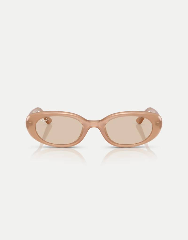 Ray-Ban - Rb4441d - Rechteckige Sonnenbrille in Opal-Beige mit braunen Gläsern-Neutral von Ray-Ban