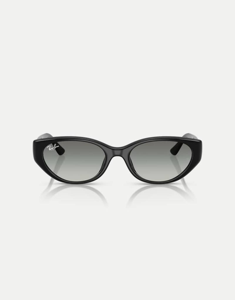 Ray-Ban - Rb4457 - Rechteckige Sonnenbrille in Schwarz mit grauen Gläsern von Ray-Ban