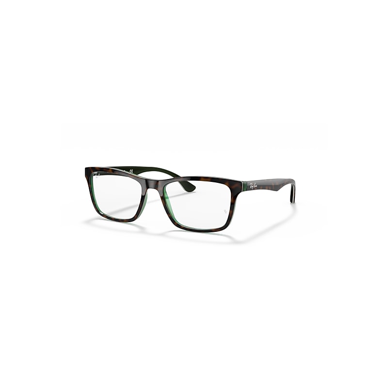 Ray-Ban Rb5279 Optics  Havana Auf Grün Transparent Fassung Klar Glas Polarisiert 53-18 von Ray-Ban