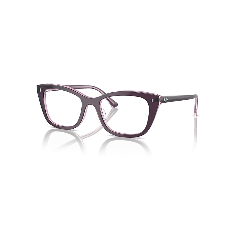 Ray-Ban Rb5433 Optics  Violett Auf Rosa Transparent Fassung Klar Glas Polarisiert 50-19 von Ray-Ban