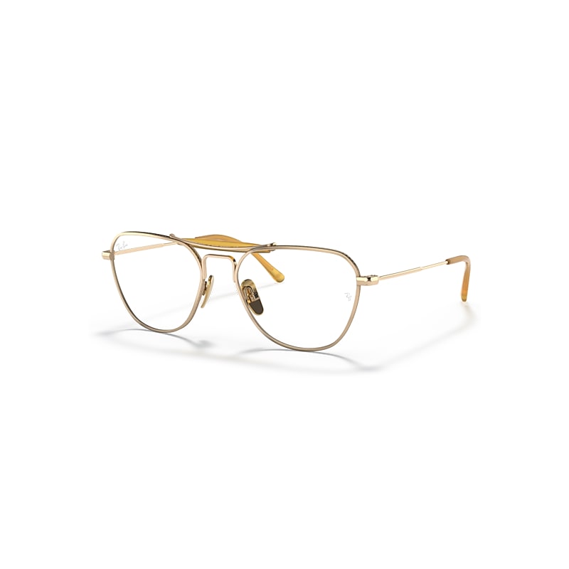 Ray-Ban Rb8064 Titanium Optics  Gold Fassung Klar Glas 53-17 von Ray-Ban