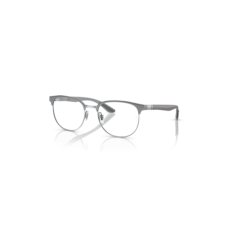 Ray-Ban Rb8422 Optics  Grau Auf Silber Fassung Klar Glas Polarisiert 52-19 von Ray-Ban