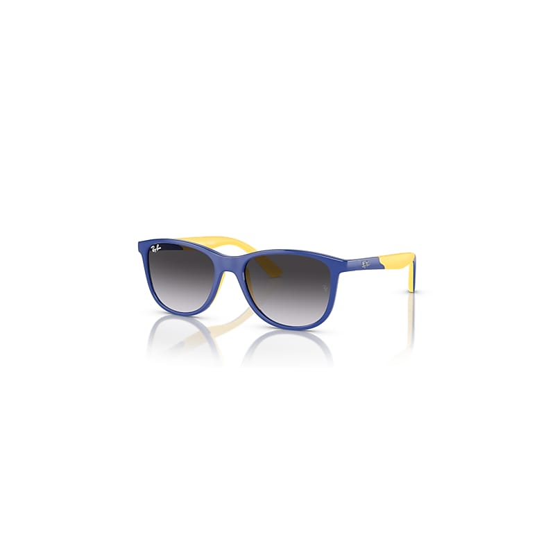 Ray-Ban Rb9077s Kids Bio-based Sonnenbrillen Blau Auf Gelb Fassung Grau Glas 49-16 von Ray-Ban