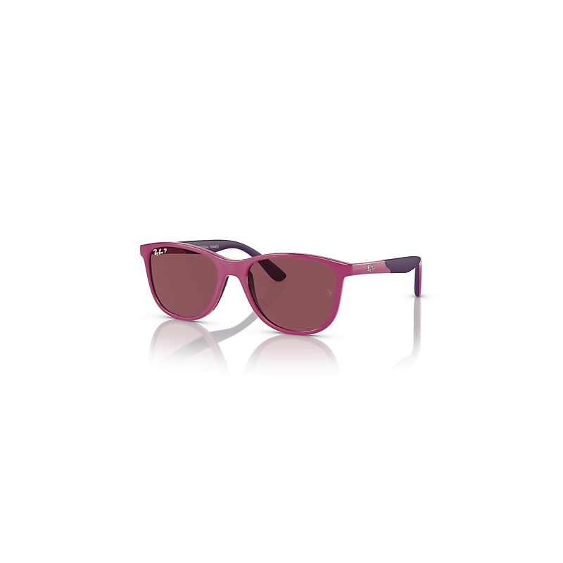 Ray-Ban Rb9077s Kids Bio-based Sonnenbrillen Fuchsiarot Auf Violett Fassung Violett Glas Polarisiert 49-16 von Ray-Ban