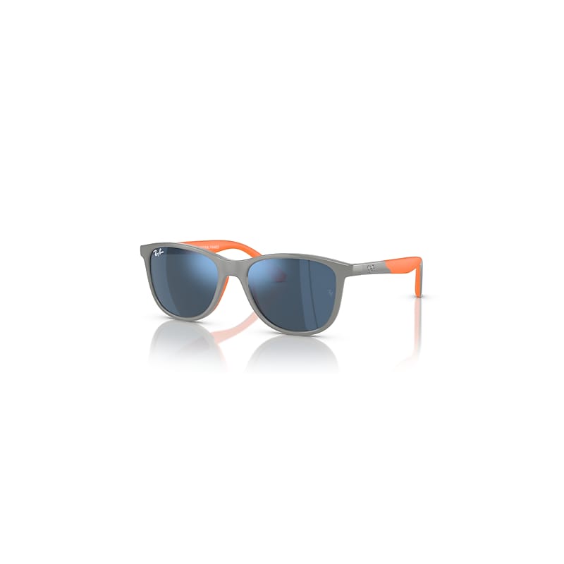 Ray-Ban Rb9077s Kids Bio-based Sonnenbrillen Grau Auf Orange Fassung Blau Glas 49-16 von Ray-Ban