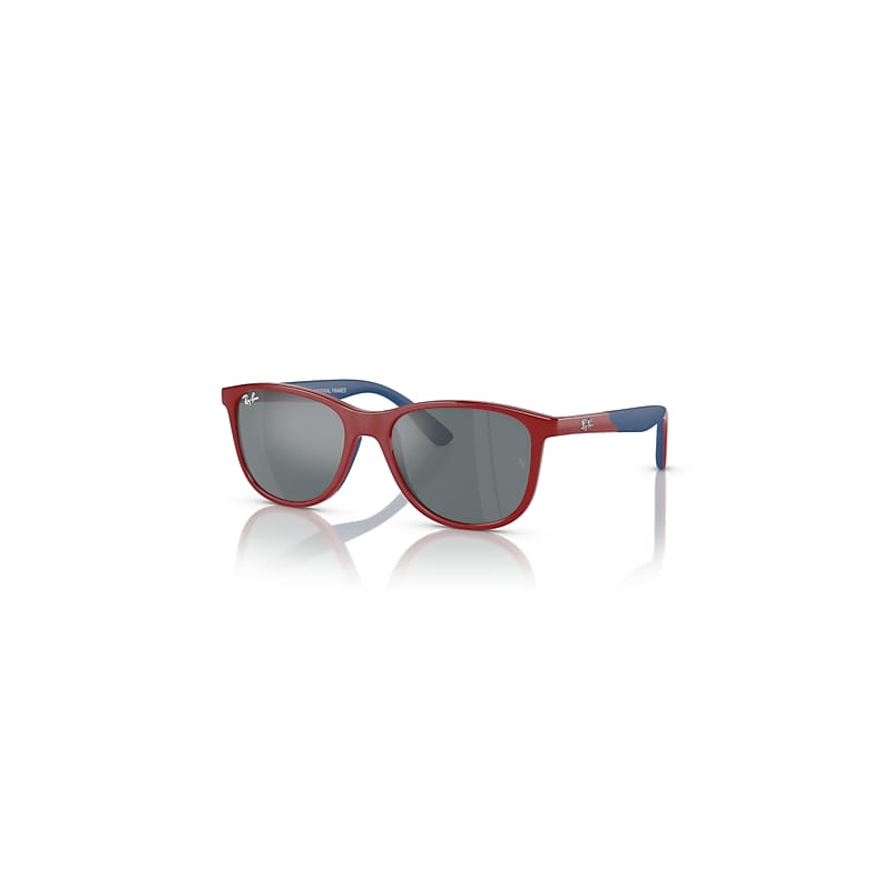 Ray-Ban Rb9077s Kids Bio-based Sonnenbrillen Rot Auf Blau Fassung Grey Glas 49-16 von Ray-Ban