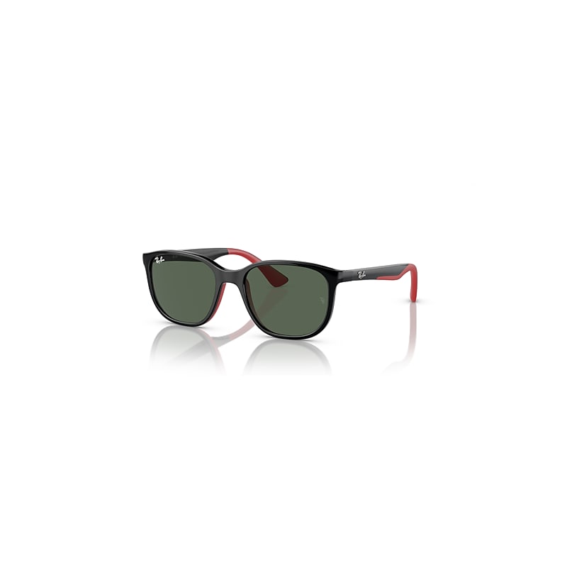 Ray-Ban Rb9078s Kids Bio-based Sonnenbrillen Schwarz Auf Rot Fassung Green Glas 48-16 von Ray-Ban