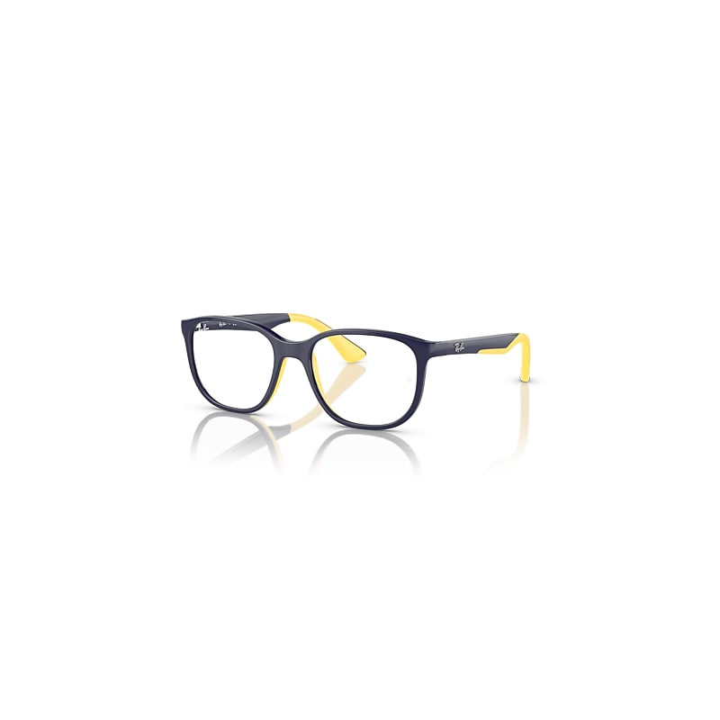 Ray-Ban Rb9078v Optics Kids Bio-based  Dunkelblau Auf Gelb Fassung Klar Glas Polarisiert 46-16 von Ray-Ban