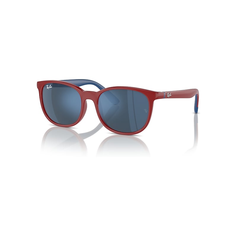 Ray-Ban Rb9079s Kids Bio-based Sonnenbrillen Rot Auf Blau Fassung Blau Glas 49-16 von Ray-Ban