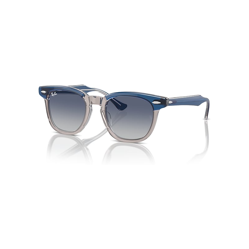 Ray-Ban Rb9098s Kids Sonnenbrillen Oben Dunkelblau & Braun & Hellgrau Fassung Grau Glas 45-18 von Ray-Ban