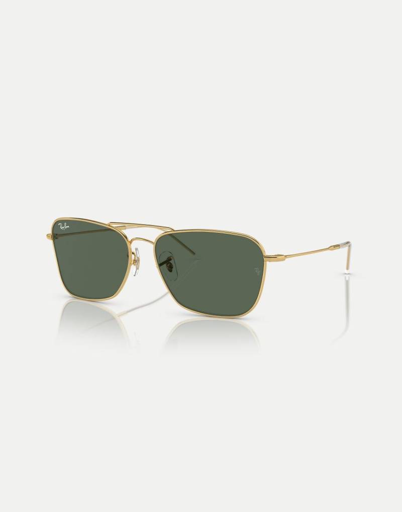Ray-Ban - Reverse - Sonnenbrille in Gold mit grünen Gläsern-Goldfarben von Ray-Ban