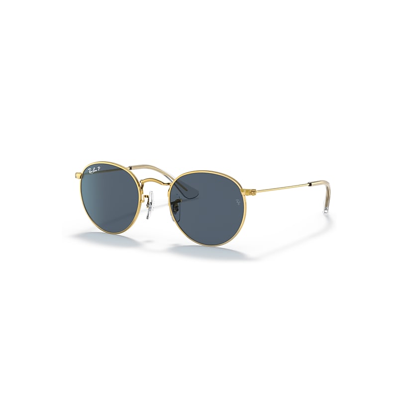 Ray-Ban Round Kids Sonnenbrillen Gold Fassung Blau Glas Polarisiert 44-19 von Ray-Ban