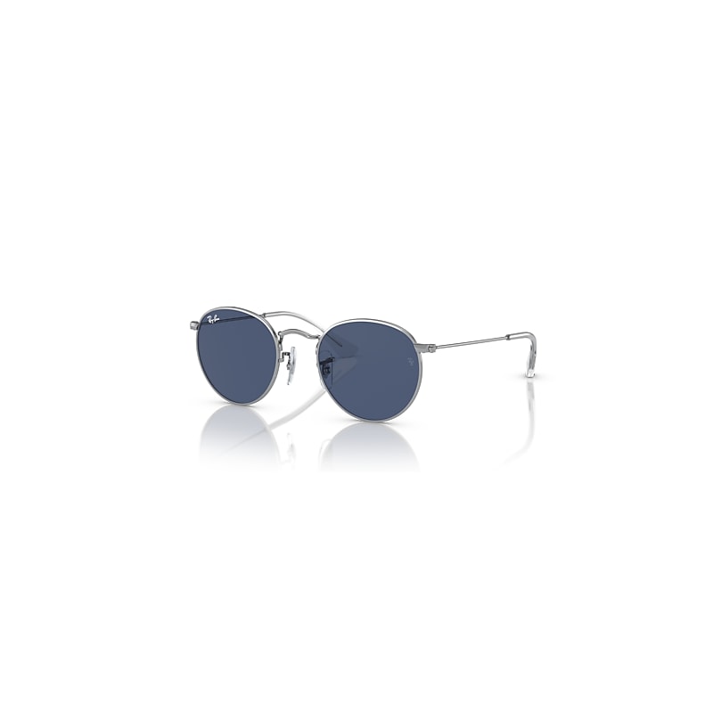 Ray-Ban Round Kids Sonnenbrillen Silber Fassung Blau Glas 44-19 von Ray-Ban