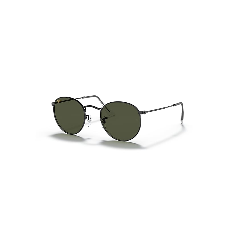 Ray-Ban Round Metal Legend Gold Sonnenbrillen Schwarz Fassung Grün Glas 47-21 von Ray-Ban