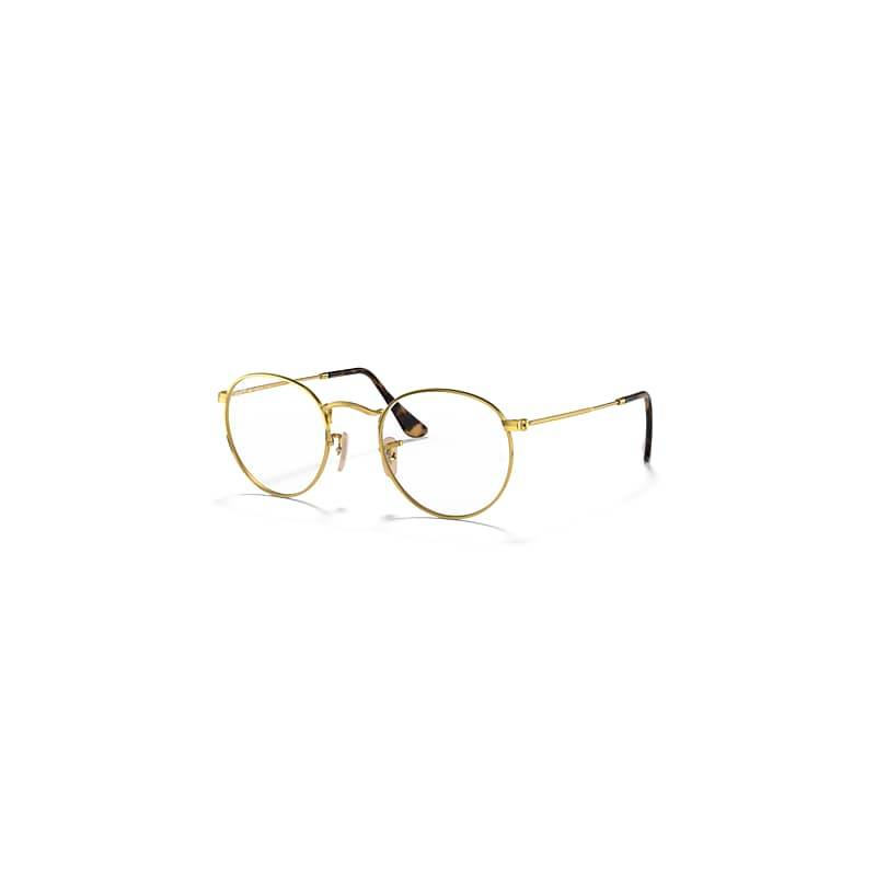 Ray-Ban Round Metal Optics  Arista Gold Fassung Klar Glas 47-21 von Ray-Ban