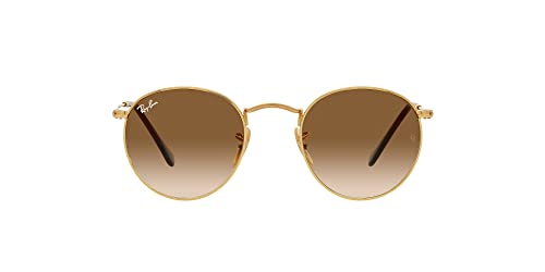 Ray-Ban Round Metal RB 3447 Herren-Sonnenbrille, Gold/Hellbraun, Shaded 50/21/145 von Ray-Ban