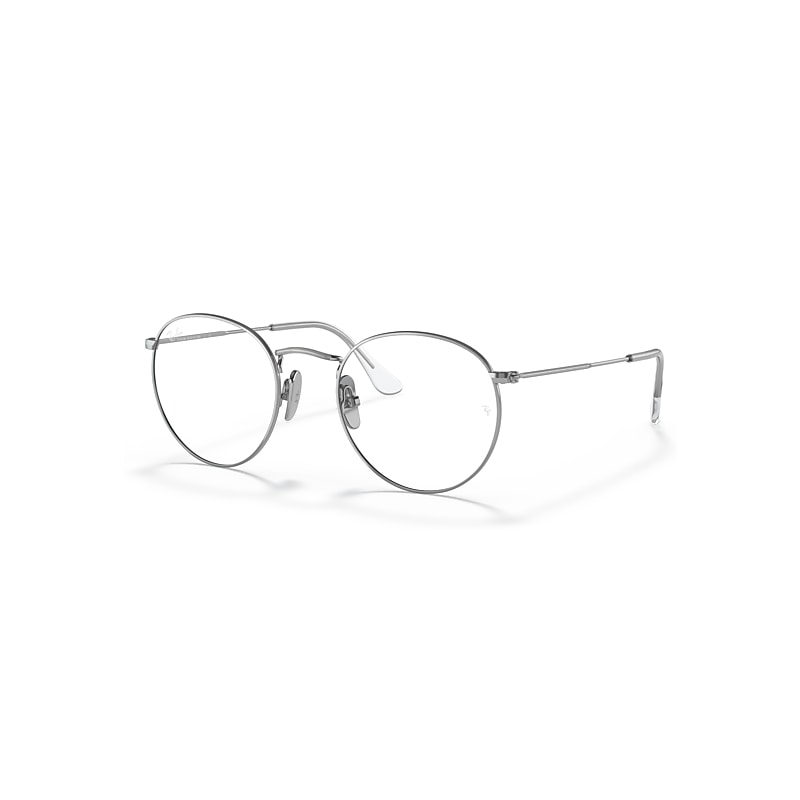 Ray-Ban Round Titanium Optics  Silber Fassung Klar Glas 50-21 von Ray-Ban