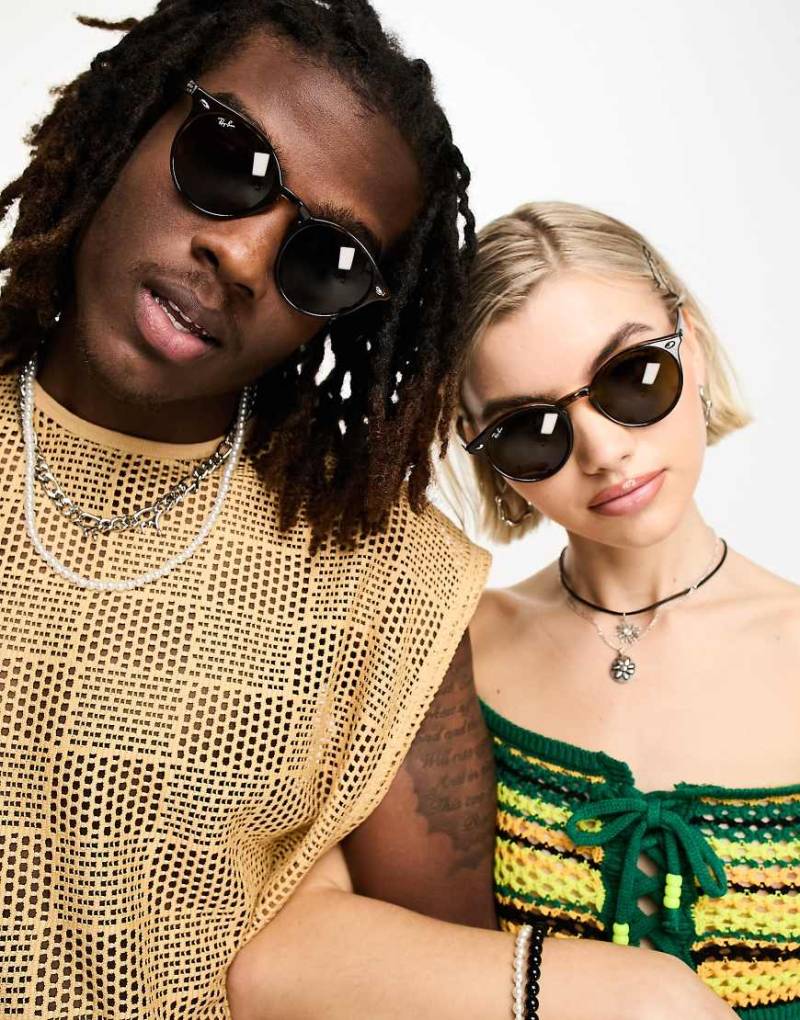 Ray-Ban - Runde Sonnenbrille in Braun 0RB2180 von Ray-Ban