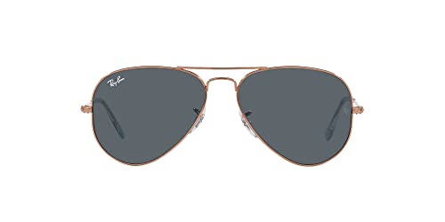 Ray-Ban Sonnenbrille RB3025 AVIATOR LARGE METAL 9202R5 Unisex Roségold Farbe Blau Glasgröße 58 mm von Ray-Ban