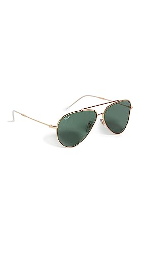 Ray-Ban Sonnenbrille RBR0101S Aviator reverse 001/VR Unisex Farbe Gold Glas Grün Größe 59 mm von Ray-Ban