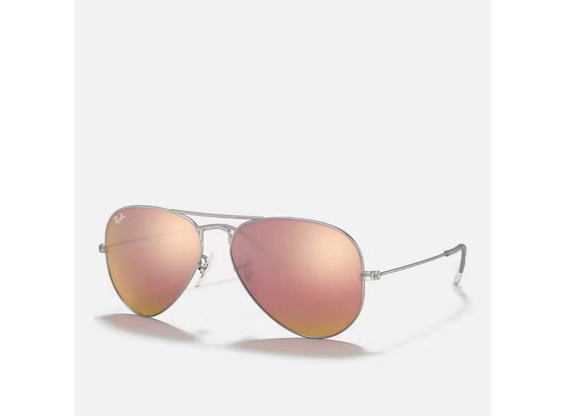 Ray-Ban Sonnenbrille Ray-Ban Aviator Large RB3025 019/Z2 Matte Silver Brown Mirror Pink von Ray-Ban
