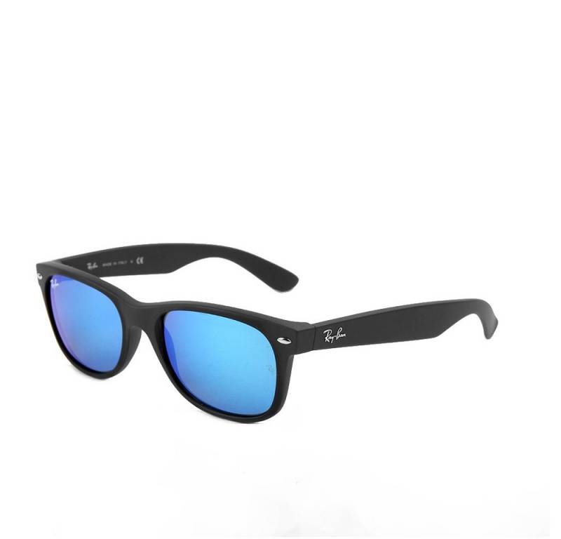 Ray-Ban Sonnenbrille Ray-Ban New Wayfarer RB2132 622/17 55 Rubber Black Grey Mirrored Blue von Ray-Ban