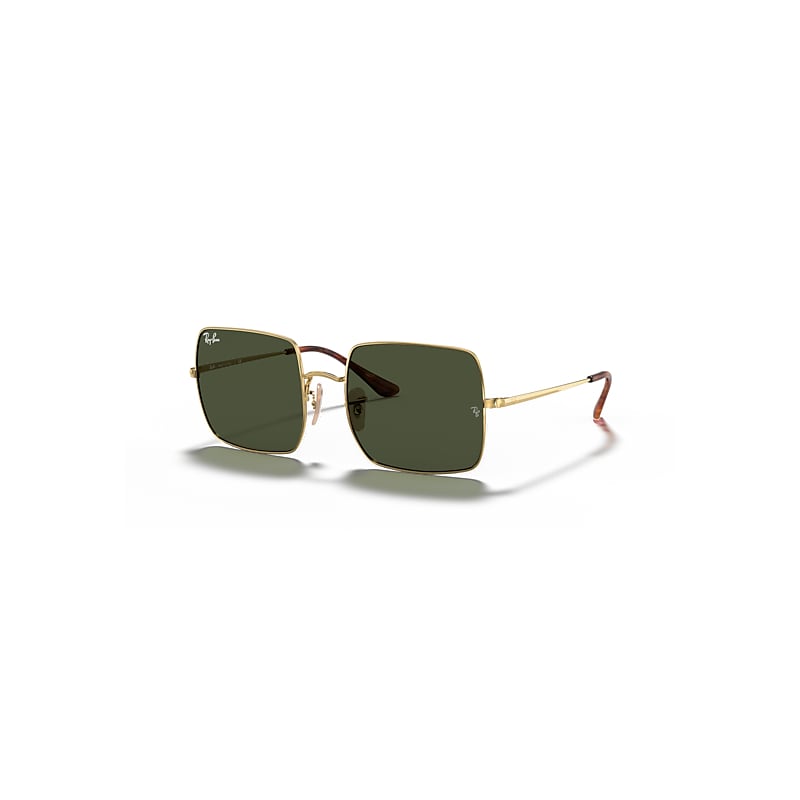 Ray-Ban Square 1971 Classic Sonnenbrillen Gold Fassung Grün Glas 54-19 von Ray-Ban