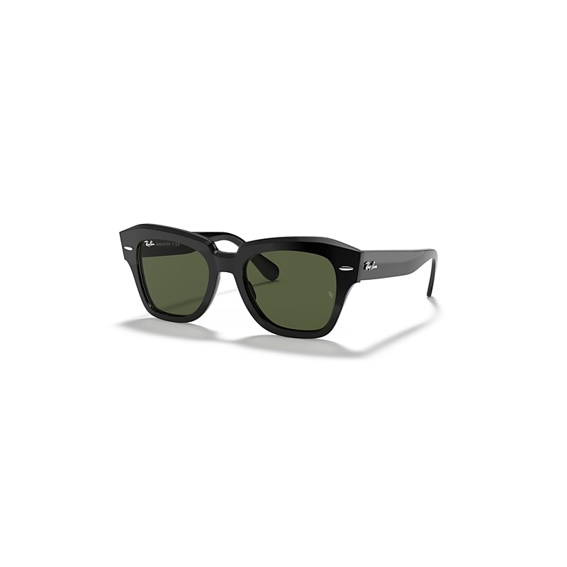 Ray-Ban State Street Sonnenbrillen Schwarz Fassung Grün Glas 52-20 von Ray-Ban