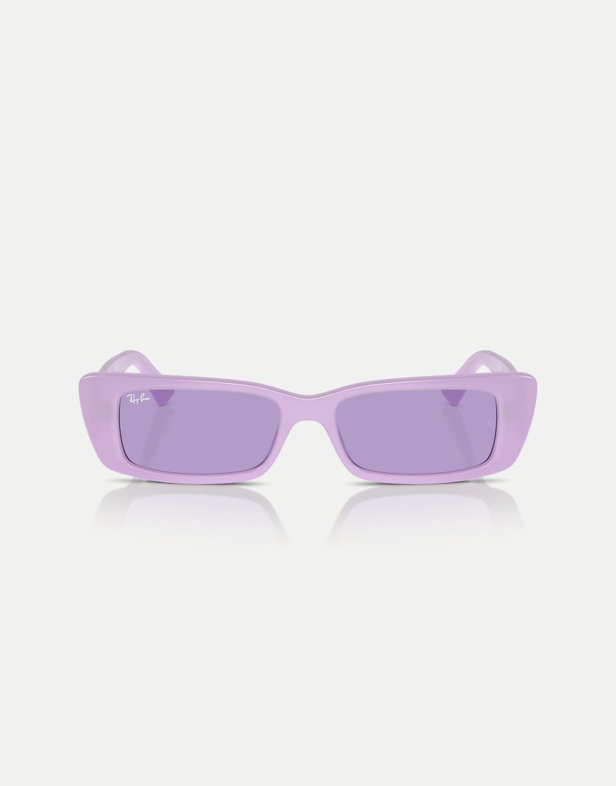 Ray-Ban - Teru - Rechteckige Sonnenbrille in Flieder mit lila Gläsern Ray-Ban - Teru - Rechteckige Sonnenbrille in Flieder mit lila Gläsern von Ray-Ban