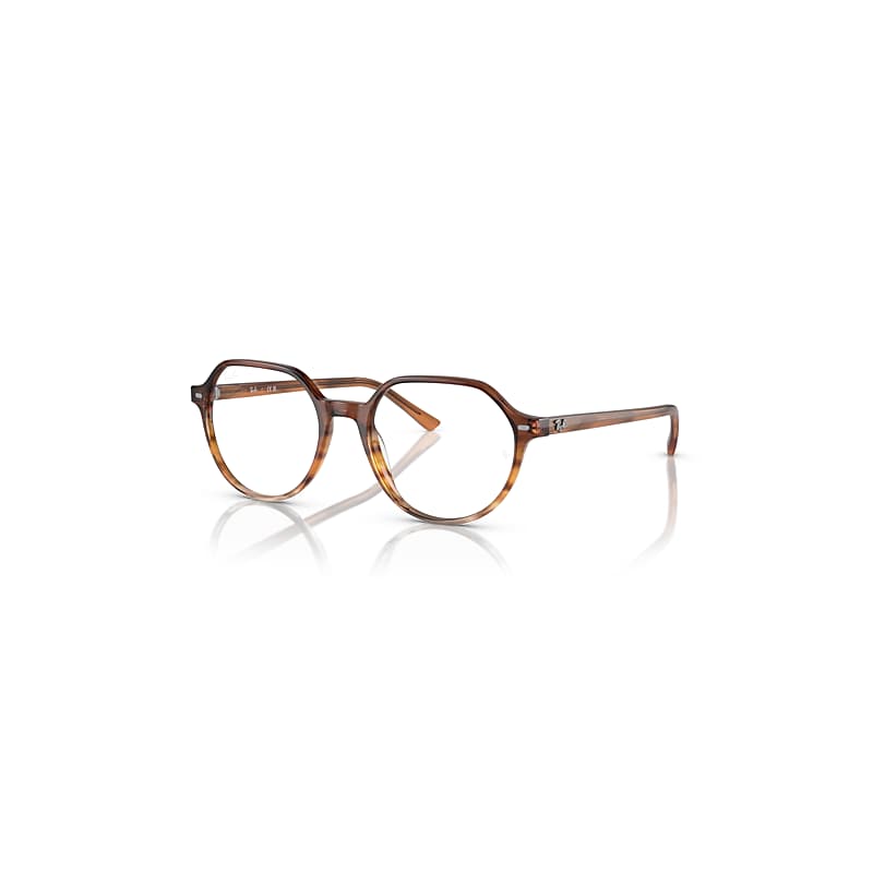 Ray-Ban Thalia Optics  Braun Gestreift & Gelb Fassung Klar Glas Polarisiert 49-18 von Ray-Ban