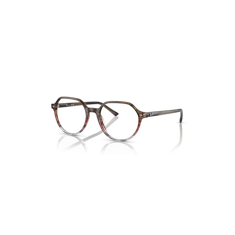 Ray-Ban Thalia Optics  Braun Gestreift & Rot Fassung Klar Glas Polarisiert 51-18 von Ray-Ban