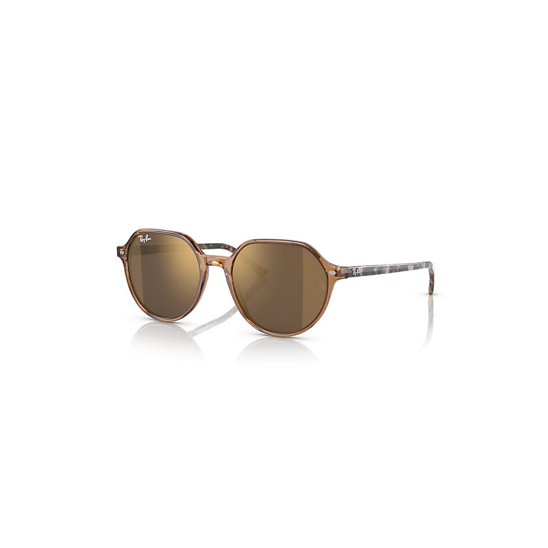 Ray-Ban Thalia Sonnenbrillen Gelb Havana Gestreift Fassung Gold Glas 51-18 von Ray-Ban