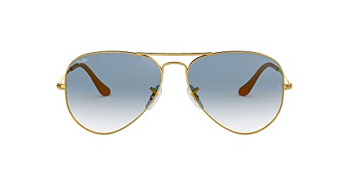 Ray Ban Unisex 0Rb3025 Aviator Large Metal Aviator Sonnenbrille, Blau (Gestell: Gold, Gläser: Kristall Hellblau Verlauf) von Ray-Ban