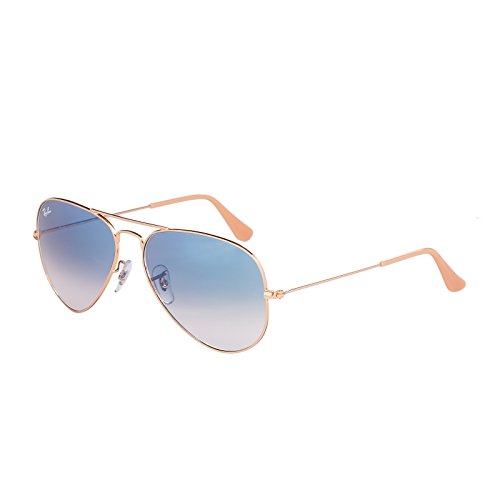 Ray-Ban Unisex Aviator Sonnenbrille, Gold (Gestell: Gold Glas: Verlauf Hellblau 001/3f), L EU von Ray-Ban