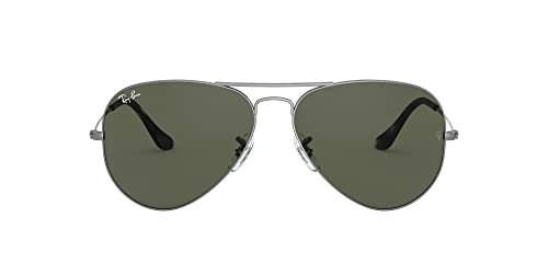 Ray-Ban Unisex Aviator Sonnenbrille, Grey, 55 von Ray-Ban