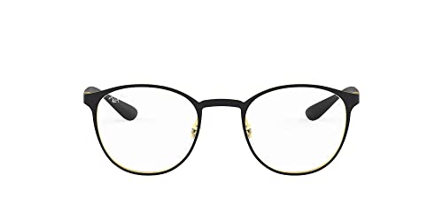Ray-Ban Unisex-Erwachsene 0RX6355 Brillengestelle, Schwarz (Gold On Top Matte Black), 47 von Ray-Ban