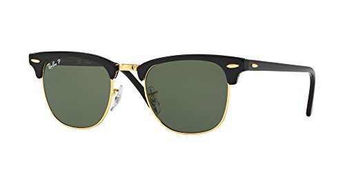 Ray-Ban Unisex-Erwachsene Clubmaster RB3016 901/58-51 Sonnenbrille, Schwarz (Black), 51 von Ray-Ban