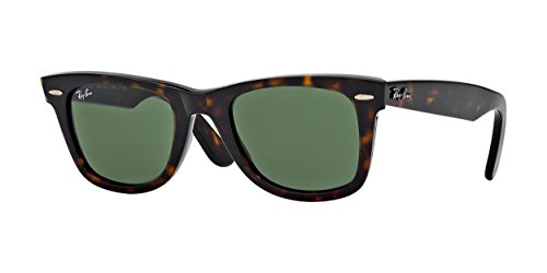 Ray-Ban Unisex-Erwachsene Original Wayfarer Classic Sonnenbrille, Braun (Tortoise Frame with Green G-15 Lenses), 54.0 von Ray-Ban